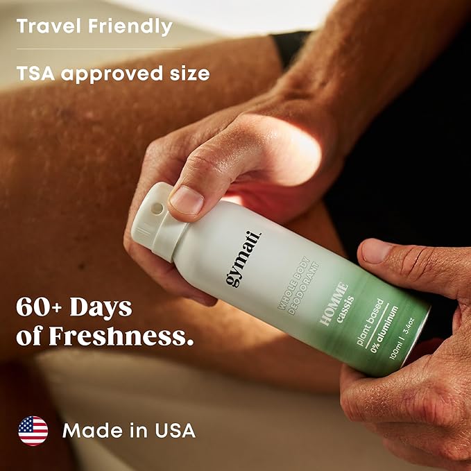 Gymati Fitness Body Deodorant Spray Aluminum Free - Men & Women & Unisex - Pack of 3