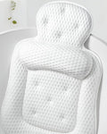 Bath Pillows for Tub, Cozy Bathtub Cushion for Head and Neck with Soft 5D Mesh Fabric and 54 Non-Slip Suction Cups, Relaxing Tub Shower Accessories Spa Gifts White Extra Thick