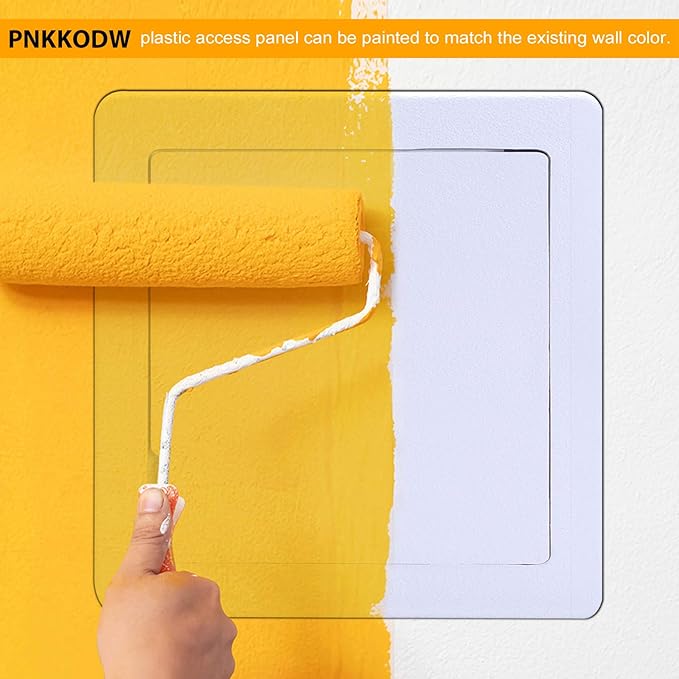 Plastic Wall & Ceiling Access Panel, 14 x 14 Inch, Reinforced Hinged, Removable, White