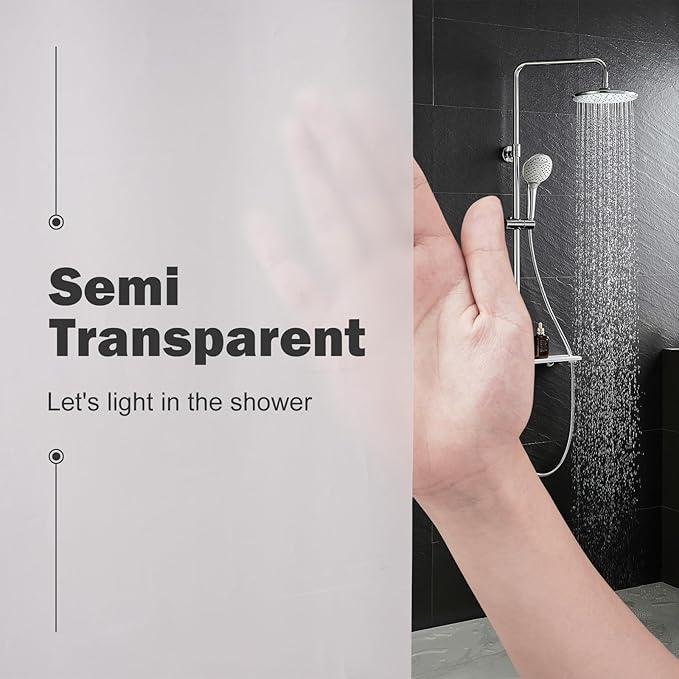UFRIDAY Shower Stall Curtain 36x72 inches,Frosted Small Stall Shower Curtain Liner with 2 Magnets Plastic Waterproof Shower Curtain with Hooks
