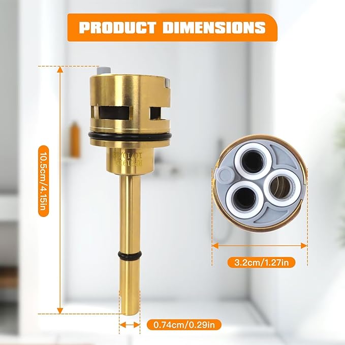 6-Setting Diverter Cartridge RP51919 Fit for Delta R11000 R22000, 6-Port Shower Valve Replacement Trim Kit with Leak-Resistant Design