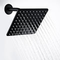 Rainfall Shower Head, MEDIOMI Rain Shower Head Set - Ultra-Thin Design High Flow Stainless Steel Large Square Rain Shower Heads with Shower Arm and Flange (8-Inch, Matte Black)