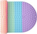 Push Pop Bubble Bath Mat for Kids,Rainbow Large Non-Slip Silicone Tub Mat with Strong Suction Cups for Toddler,33x17.3 Inch Waterproof Shower Mat for Bathtub, Sensory Bath Pad with Drain Holes