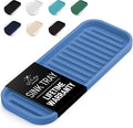 Zulay Kitchen (9x3.5) Silicone Sponge Holder for Kitchen Sink - Flexible Multipurpose Soap Tray Sponge Holder - Sink Organizer Tray for, Bathroom, Makeup, Trinkets & More (Provence Blue)
