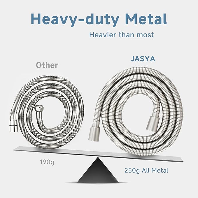 Brushed Nickel Shower Hose Extra Long 304 Stainless Steel Handheld Showerhead Hose, Anti Winding Interface, With Brass Insert And Nut - durable Rv Shower Hoses Replacement(Brushed Nickel, 59 Inches)