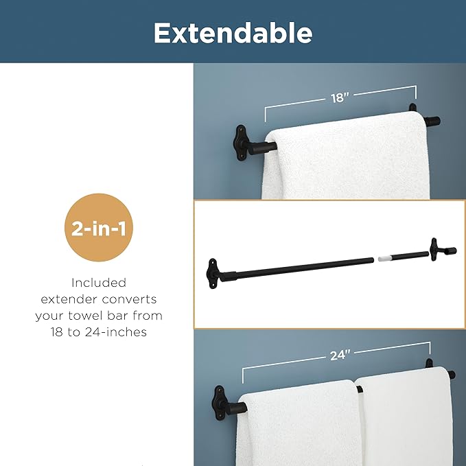 Franklin Brass Calloway 4-Piece Bathroom Set Polished Chrome 18" + 6" Towel Rack, Toilet Paper Holder, Hand Towel Holder, Hook | 4-Piece Bath Hardware Accessories Set CLWY64-PC