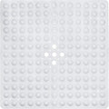 ENKOSI Non-Slip Square Shower Mat 21 x 21 inch – Anti-Slip PVC Bath Mat for Inside Shower Stalls – Durable Shower Floor Mat with Suction Cups and Drain Holes (21x21 White)