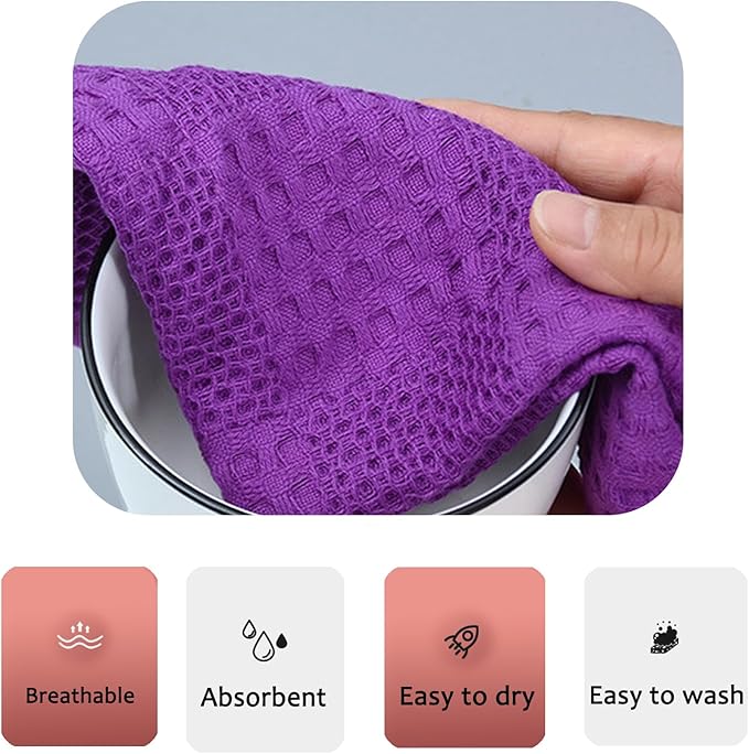 Waffle Weave Cotton Washing Cloth Ultra Soft and Absorbent Washcloths for Bathroom Kitchen and Gym Natural Cotton (1, Grey)