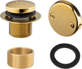 Artiwell Tip-Toe Bathtub Drains Trim Set with Two-Hole Overflow Faceplate, Replacement Bath Drain Trim Kit with 2-Hole Overflow Faceplate and Universal Fine/Coarse Thread (POLISHED BRASS)