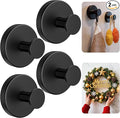 luckin smile Suction Cup Hooks for Shower, No-Drill Removable Towel Hook for Bathrooms, Shower Hooks, Suitable for Bathrooms, Kitchens, Windows, Glass, Powerful Suction Cup Hook (4, Black)