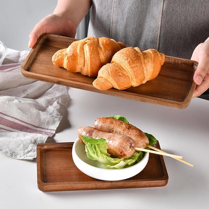 Bathroom Vanity Tray, Bathroom Tray for Counter, Toilet Tank Tray, Wood Bathroom Tray for Organizing and Home Decor (11.8 x 5.1 x 0.8 inch)