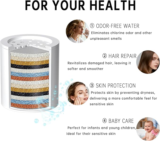 13 Inch Filtered Rainfall Shower Head with Multi-Function Handheld Sprayer Combo, 3-Way Metal Extended Diverter with Holder and Metal Adjustable Curved Shower Extension Arm, Extra Long Hose Chrome