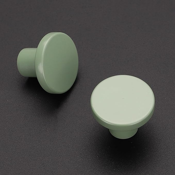 Ravinte 3 Pack Cabinet Knobs Light Green Kitchen Cabinet Knobs Round Dresser Drawer Pulls Closet Door Pulls 1-1/5 Inch