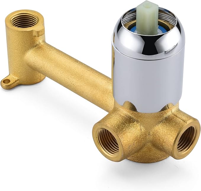 SUMERAIN Wall Mount Tub Faucet Chrome Bathtub Faucet Set with Left-Handed Handle and Rough in Valve