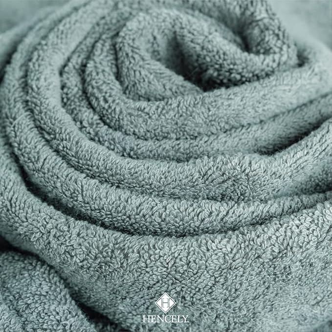 Hencely Luxury Hand Towel - Set of 2 (16x28 Inches) - Soft Turkish Cotton, Absorbent, Quick-Drying Face, Body, Kitchen, and Bathroom Towel (Hand Towels 2 Pack, Dark Green)