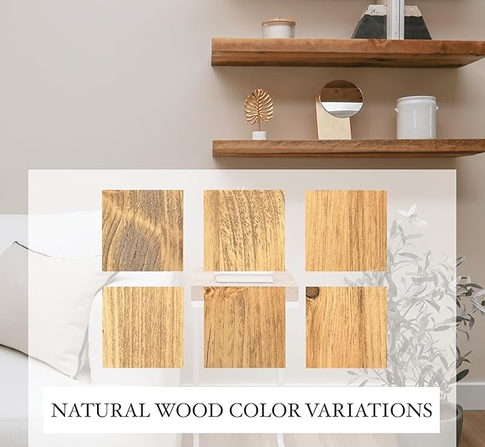 Urbandi Modern Floating Shelves 3 Inches Thick for Wall, Wide Shelves for Kitchen, Living Room, Bedroom, and Bathroom, Natural Pine Wood, Rustic Wooden Shelf, (Set of 2) (Aged Oak, 48Lx3Hx6D)