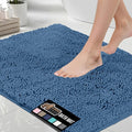 GORILLA GRIP Bath Rug Mat 30x20, Thick Soft Absorbent Chenille, Quick Dry Microfiber Mats, Rubber Backing Washable Shower Floor Rugs, Bathmat Runner, US Designed Bathroom Home Decor Accessories Blue