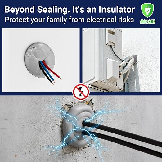 Moldable Waterproof Silicone Putty for Bathroom Wall & Pipe Gaps, Reusable & Pliable Repair Sealant (Light Grey)