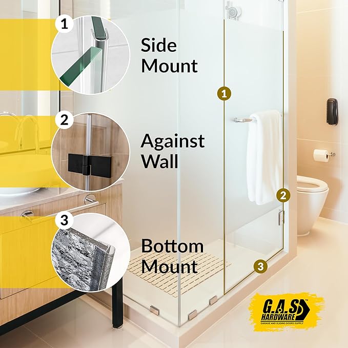 3/8" (10mm) Frameless Shower Door Seal – U-Type 22.5" (57.2cm) Ultra-Clear Bottom & Side Drip Rail Sweep Strips, 4 Pieces for Leak Protection, Water Control & Easy DIY Installation