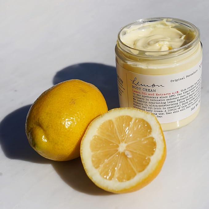 C.O. Bigelow Lemon Body Cream 8oz, Lotion for Dry Skin with Shea Butter & Lemon Extract, Moisturizing Body Lotion and Hand Treatment