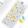 Baby Bath Mat for Tub Non Slip Kids Bathtub Mat Extra Long 40X16 Inch Toddler Bath Tub Shower Mat Anti Slip with Suction Cups & Drain Holes, Machine Washable (Cartoon)