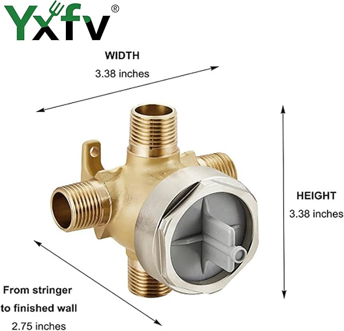R11000 Shower Valve Kit, Suitable for Delta Faucet 3/6-Setting Diverter Rough-In, Brass Construction