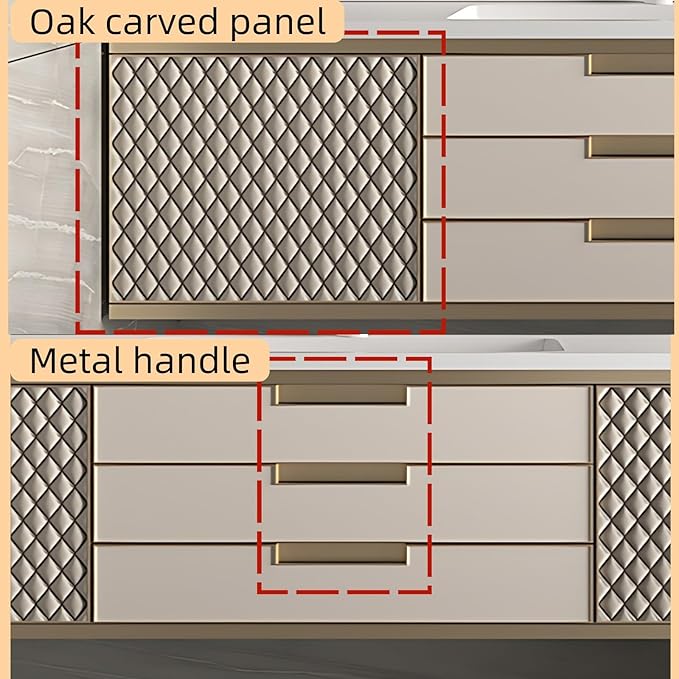 72IN Modern Bathroom Vanity - Wall-Mounted Bathroom Cabinet with LED Light | Intelligent Defogging Mirror Cabinet Includes Time Display Function, 2 Drawers & 2 Storage Cabinets (Style A)
