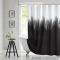 Fabric Shower Curtain, Black and White Brushstroke Printed Shower Curtains for Bathroom, Modern Decorative Bathroom Curtains, 62" W x 72" H