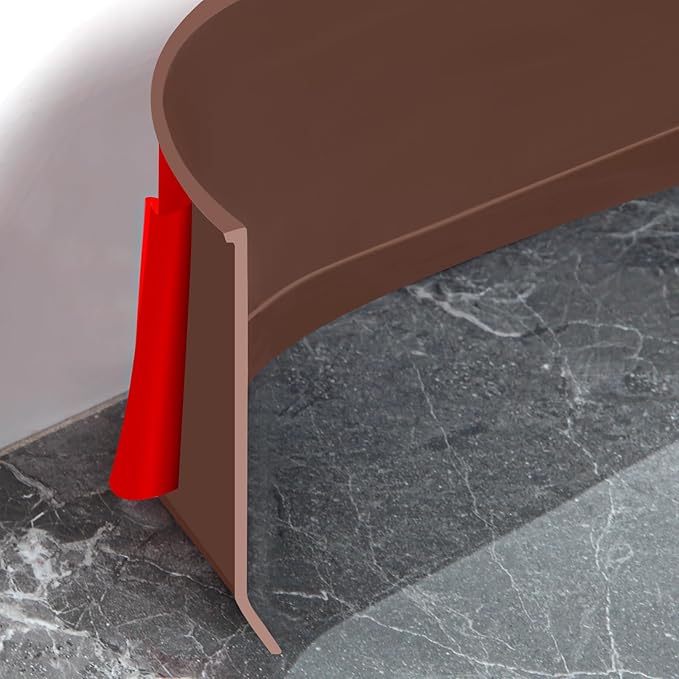 Flexible Baseboard Molding Trim 4 Inch Self-Adhesive Vinyl Wall Base Peel and Stick Cove Base Rubber Wall Baseboard Moulding Trim (200Ft, Brown)