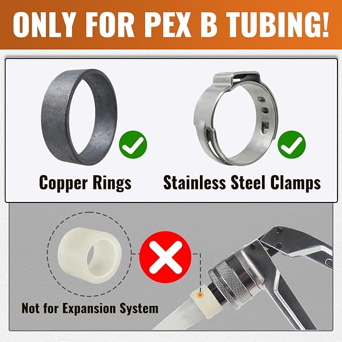 SUNGATOR 8-Pack Pex Drop Ear Elbow 1/2", No Lead Brass Fittings, UPC Certified, ASTM F1807