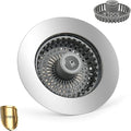 Elegant Brass Kitchen Sink Stopper with 3-in-1 Function - Easy-Clean Bounce core Strainer, Perfect for Standard Sink Drain, Durable Kitchen Sink Drain Strainer（Silver）