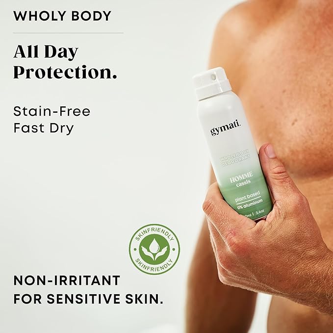 Gymati Fitness Body Deodorant Spray Aluminum Free - Men & Women & Unisex - Pack of 3