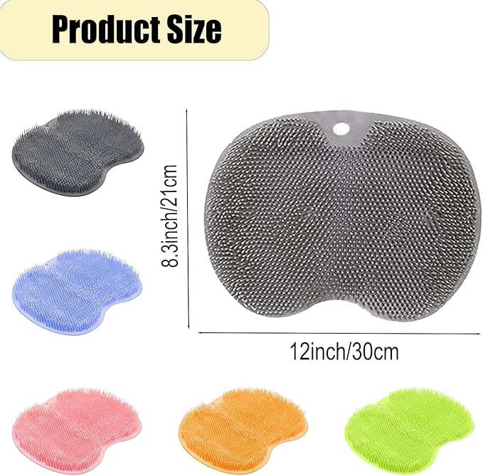 Shower Foot Scrubber Mat with Non-Slip Suction Cups, Exfoliating Foot and Back Washer Pad for Bathtub and Shower Floor (Sky Blue)