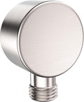 HammerHead Showers Solid Metal Drop Ell Wall Mount Elbow, 1/2" Shower Hose Connector, Round Handheld Shower Head Elbow Adapter, Shower Drop, Brushed Nickel