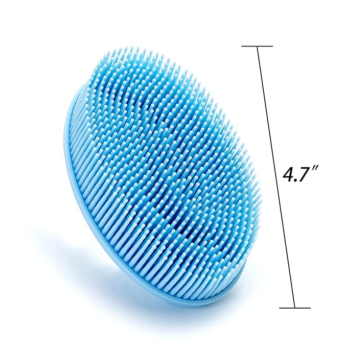 Premium Sensory Brush for Kids or Autism,Soft Silicone Body Scrubber,2 in 1 Sensory Room Occupational Therapy Sensory Brushes,Silicone Loofah,Pet Shower Brush Bath Brush Shampoo Brush(Spikes-Blue)