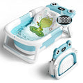 Baby Bathtub, Collapsible Newborn Bathtub for Infant to Toddler 0-24 Months with Soft Bath Net,Portable Travel Newborn Tub with No-Slip Feet, Baby Shower Gifts,Sky Blue