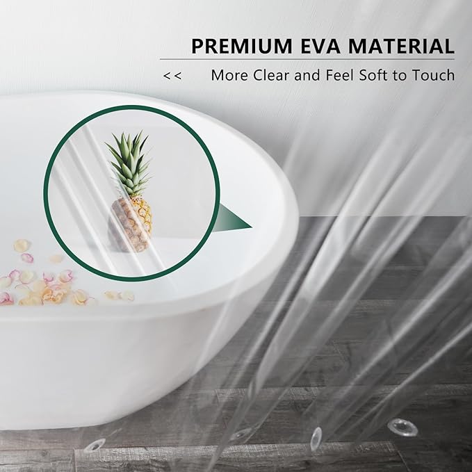 AooHome Extra Long Clear Plastic Shower Curtain Liner, 72x84 Premium Light Weight EVA Bathroom Shower Liner with Rustproof Metal Grommets and 5 Magnets for Shower Stall, Bathtubs(No Hooks)