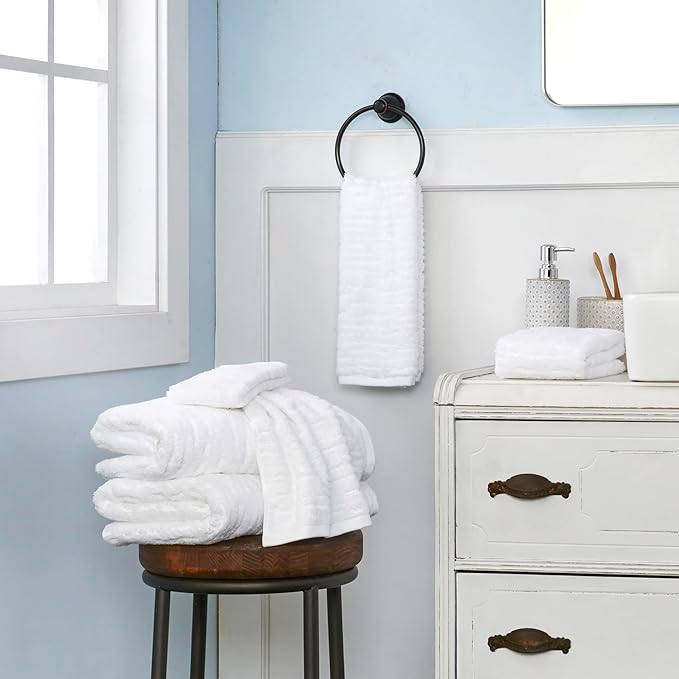 SKL Home CloudSoft Cotton Luxury Bath Towel, White
