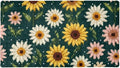 Bath Tub and Shower Mats, Non Slip Bathmat with Drain Holes and Suction Cups for Bathroom Floor, 15.1 x 26.8 Inch (Cute Pixel Daisies Floral Pattern)
