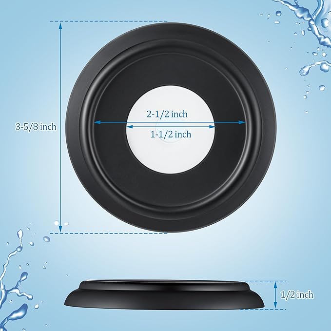 Enhon Metal Tub Spout Cover Ring, Bathroom Faucet Remodeling Wall Plate with Foam Gasket, 1-1/2 Inch ID and 3-5/8 Inch OD (Matte Black)