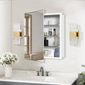 Bathroom Medicine Cabinet with 20x20 in Square Beveled Frameless Mirror,Wall Mounted Mirror Cabinet for Bathroom Toilet Kitchen,Recess or Surface Mount,Already Assembly