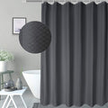 AooHome 72x75 Inch Waffle Weave Shower Curtain, Dark Grey Fabric Durable Bathroom Curtain with Hooks, Weighted Hem, Heavy Duty, Water Repellent