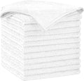 AIDEA Microfiber Cleaning Cloth-12PK, Soft Microfiber Towels for Cars, Absorbent Cleaning Rags, Lint-Free Streak-Free Wash Cloths for House, Kitchen, Window(12in.x12in), White
