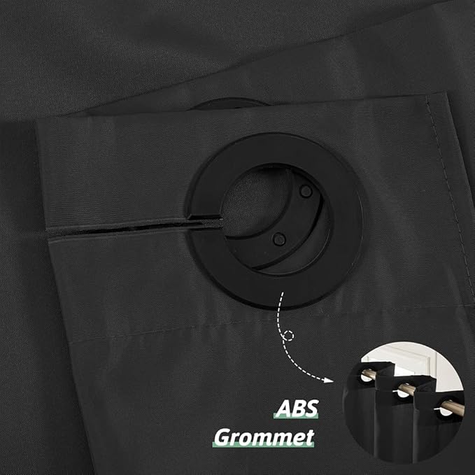 Furlinic No Hook Extra Long Shower Curtain 96 Length,Polyester Cloth Fabric Bathroom Curtain with 10 Built-in Grommets,Waterproof & Machine Washable,78 x 96 Inch