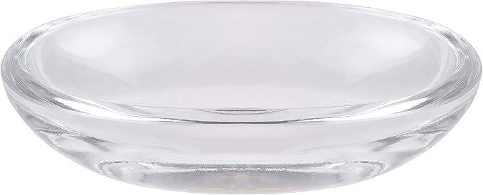Barski Glass Soap Dish - Bar Holder - Tray - - Oval - 5.75" Length - Very Thick Glass - for Bathroom and Shower - Kitchen - Sink - Powder Room - Classic Clear Made in Europe