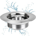 Upgraded 3 in 1 Kitchen Sink Drain Strainer - Stainless Steel Sink Stopper, Anti-Clogging Sink Food Catcher Basket, Fast Drainage Odor Filter Sink Plug