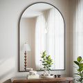 HARRITPURE Arched Bathroom Mirror - 32"x48" Black Large Wall Mounted Vanity Mirror Aluminum Alloy Frame Arch Wall Mirror for Living Room, Bedroom and Entryway