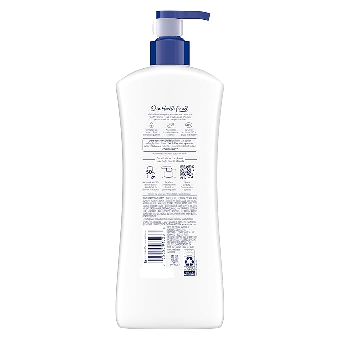 Vaseline Intensive Care Unscented Advanced Repair Body Lotion - Ultra-Hydrating with Lipids for Extremely Dry Skin, 20.3 oz, Pack of 3