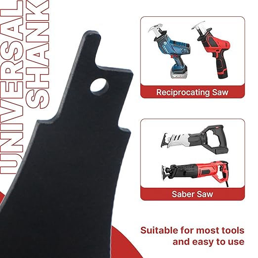 2/5inch (10mm) HCS reciprocating Saw Blade Saber Shovel Length Cleaning Tool for Removing Tile Grout Glue Gaps, etc.…