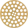 4 Inch OD Round Screw-in Brushed Gold Shower Drain Strainer - Brass Construction, Efficient Drainage & Versatile Use